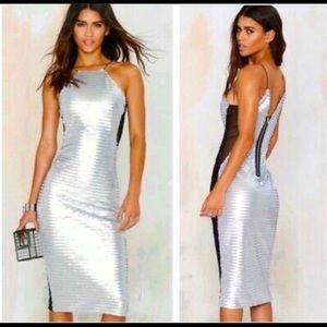 Nasty Gal Sliver Sequin Bodycon Dress XS